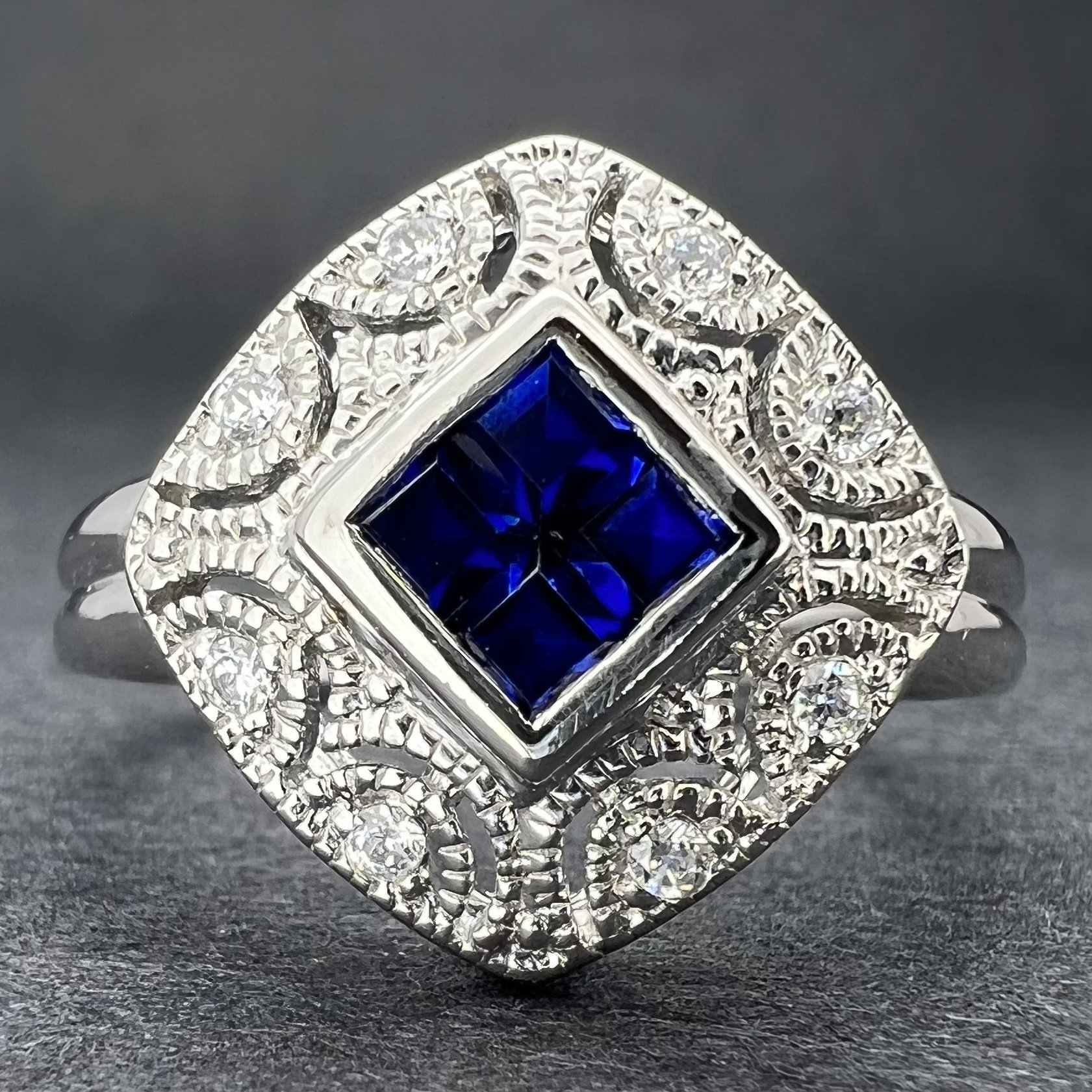 Sapphire & CZ Ring
