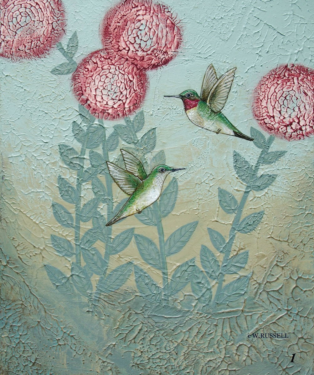 Textured Garden Series Hummingbirds