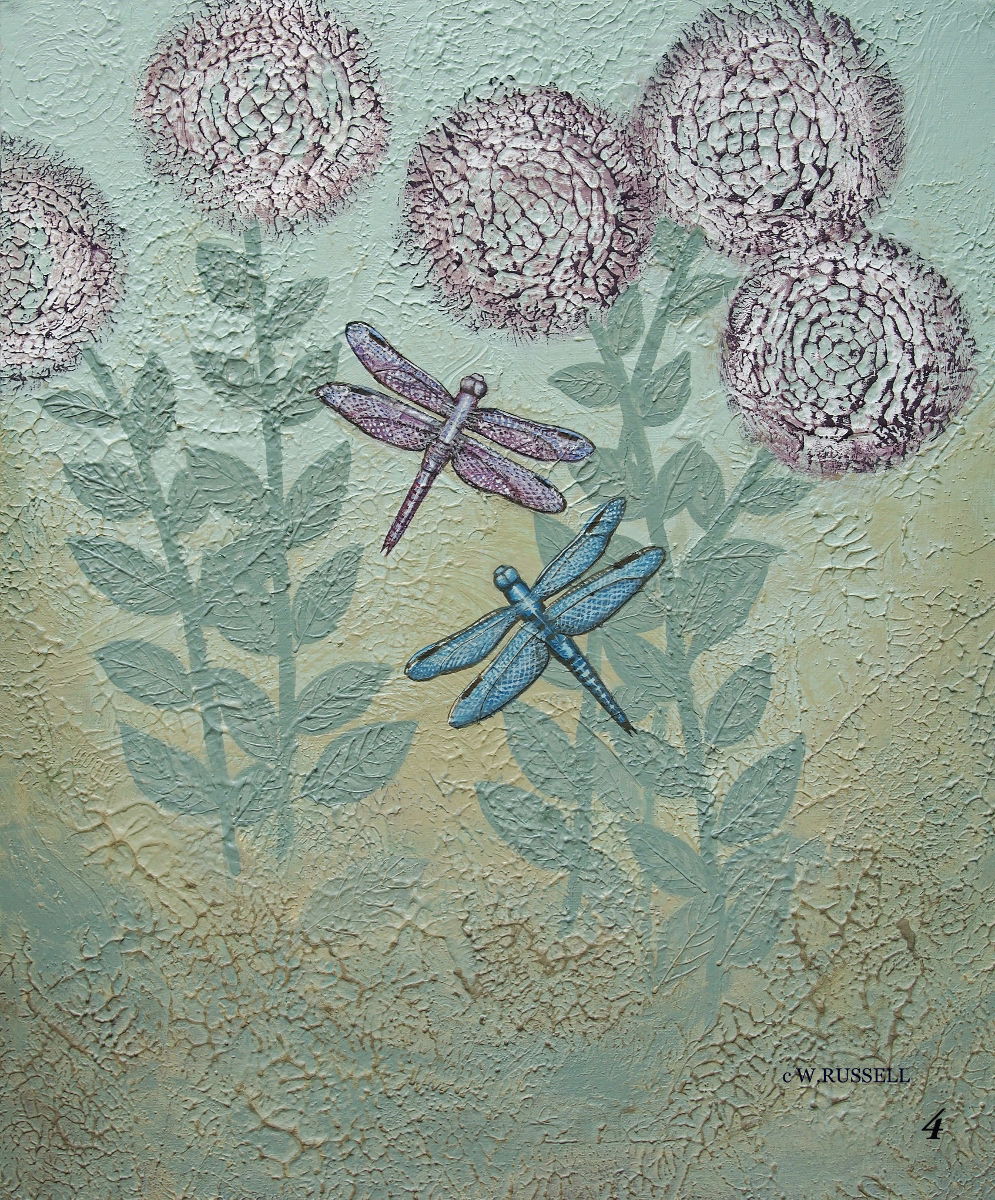 Textured Garden Series Dragonflies.