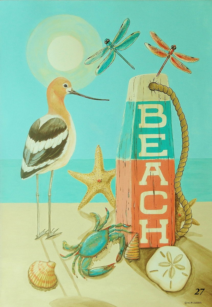 Beach Buoy with Shore Bird