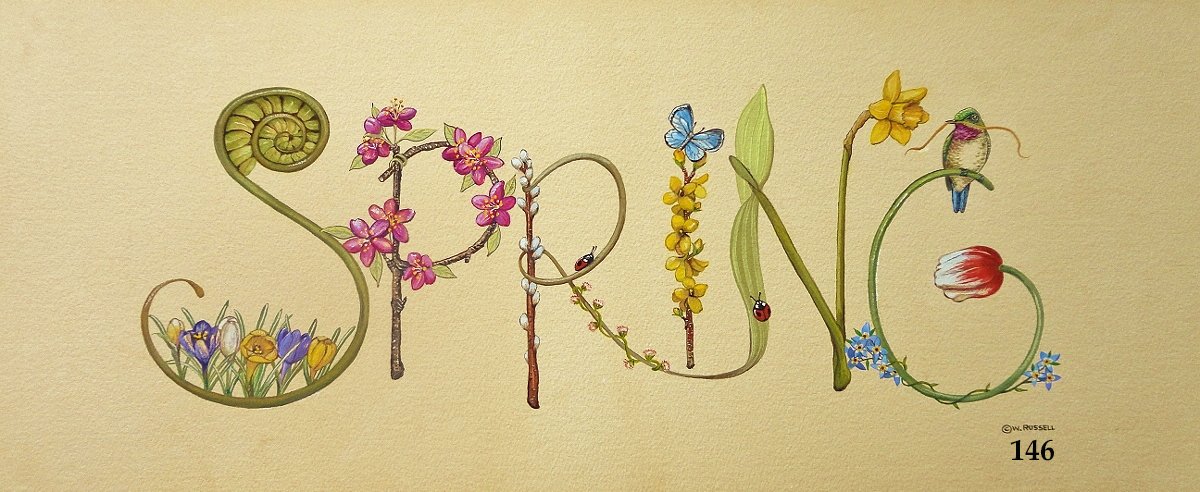 Spring Sign with Decorative Letters