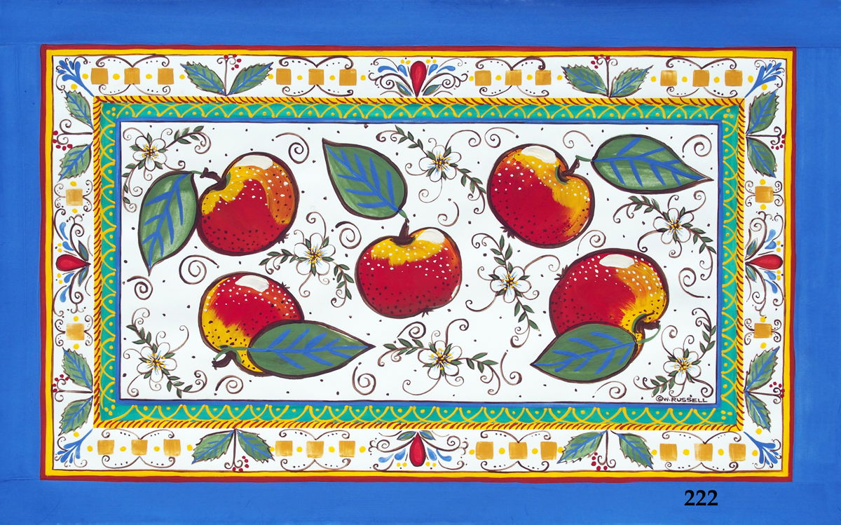 Italian Style Overall Apples with Blue Border