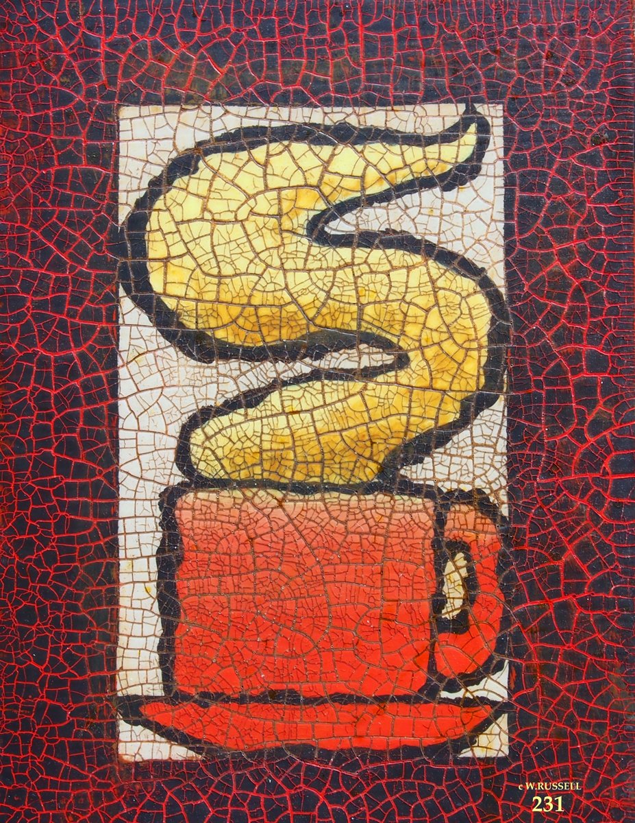 Crackled Red Coffee Mug