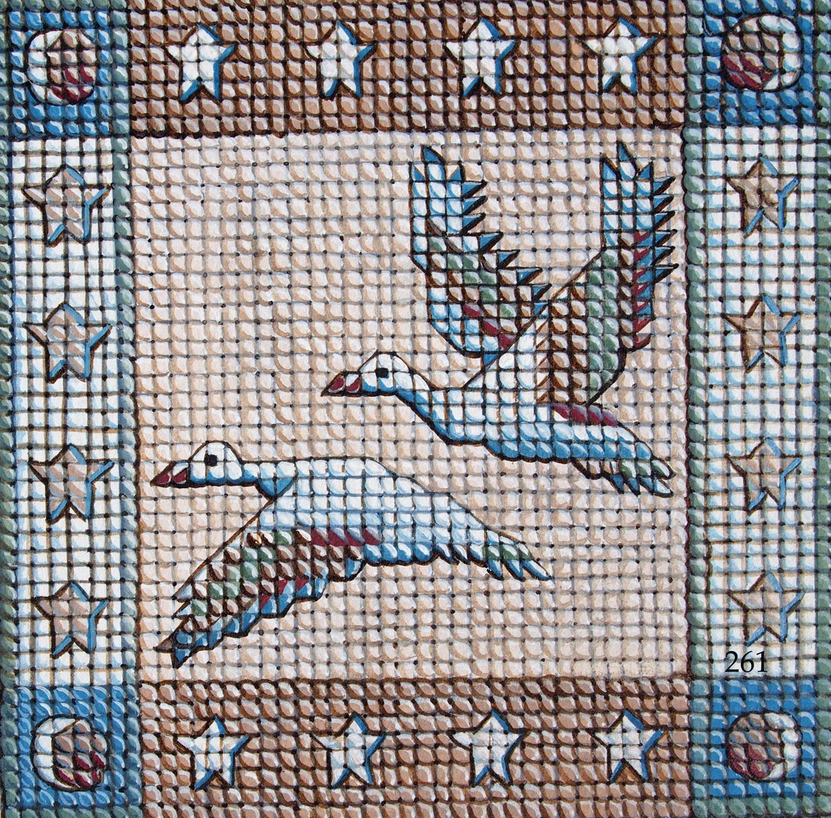 Holiday Needlepoint Style Flying Geese