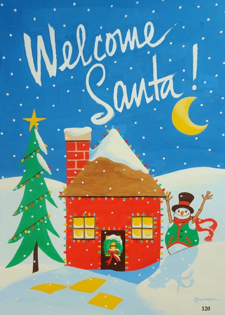 Holiday Welcome Santa Paint on Paper