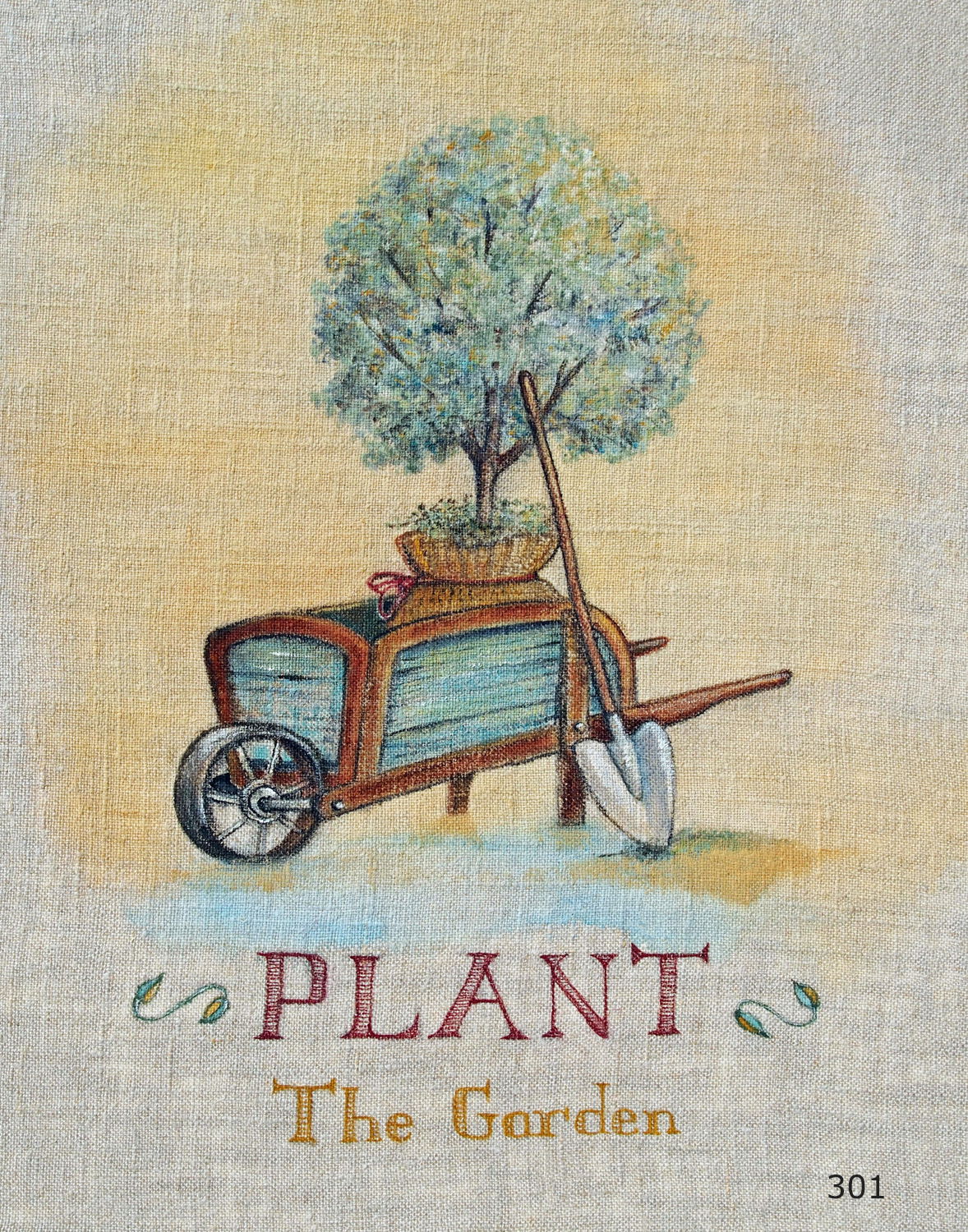 Gardening Series on Linen Plant the Garden