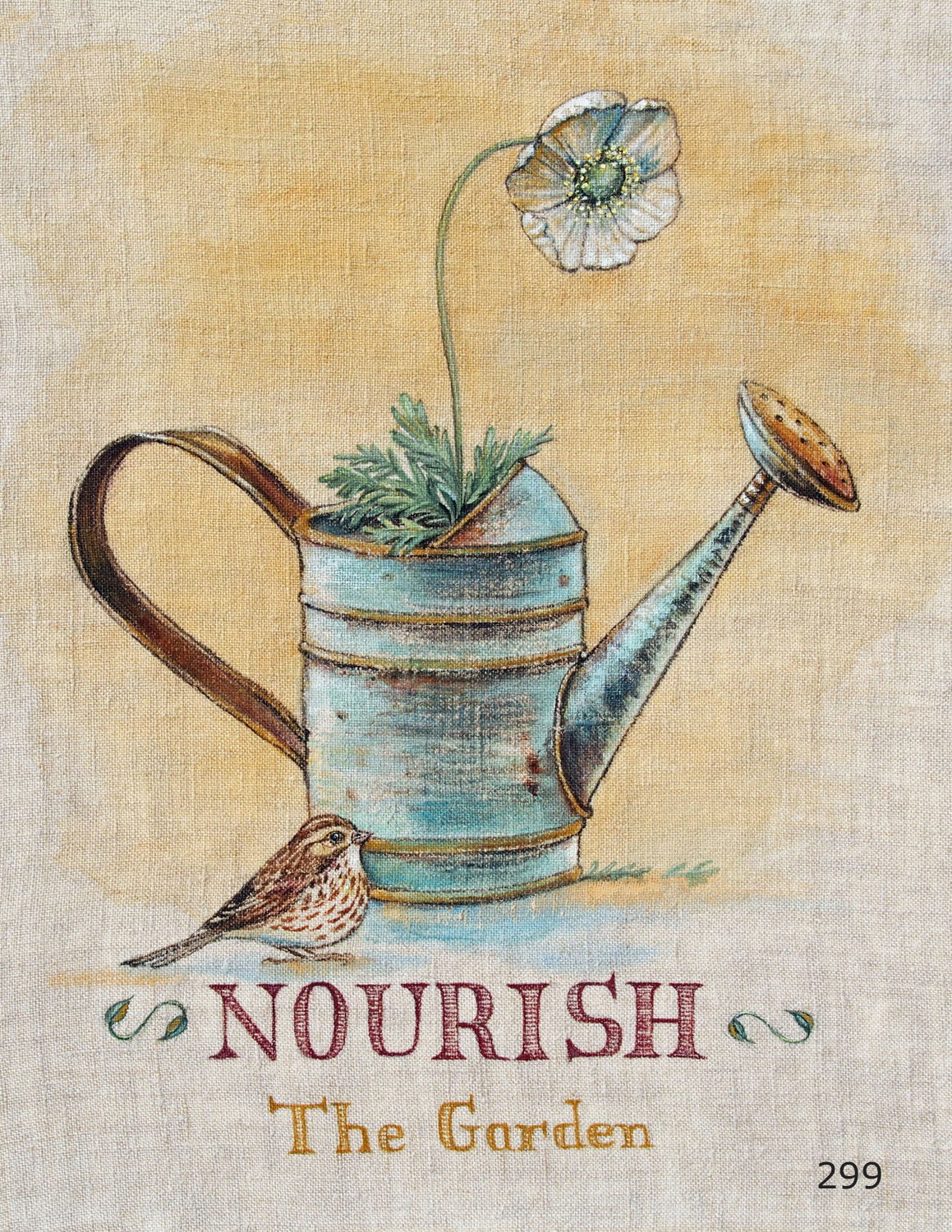 Gardening Series on Linen Nourish the Garden