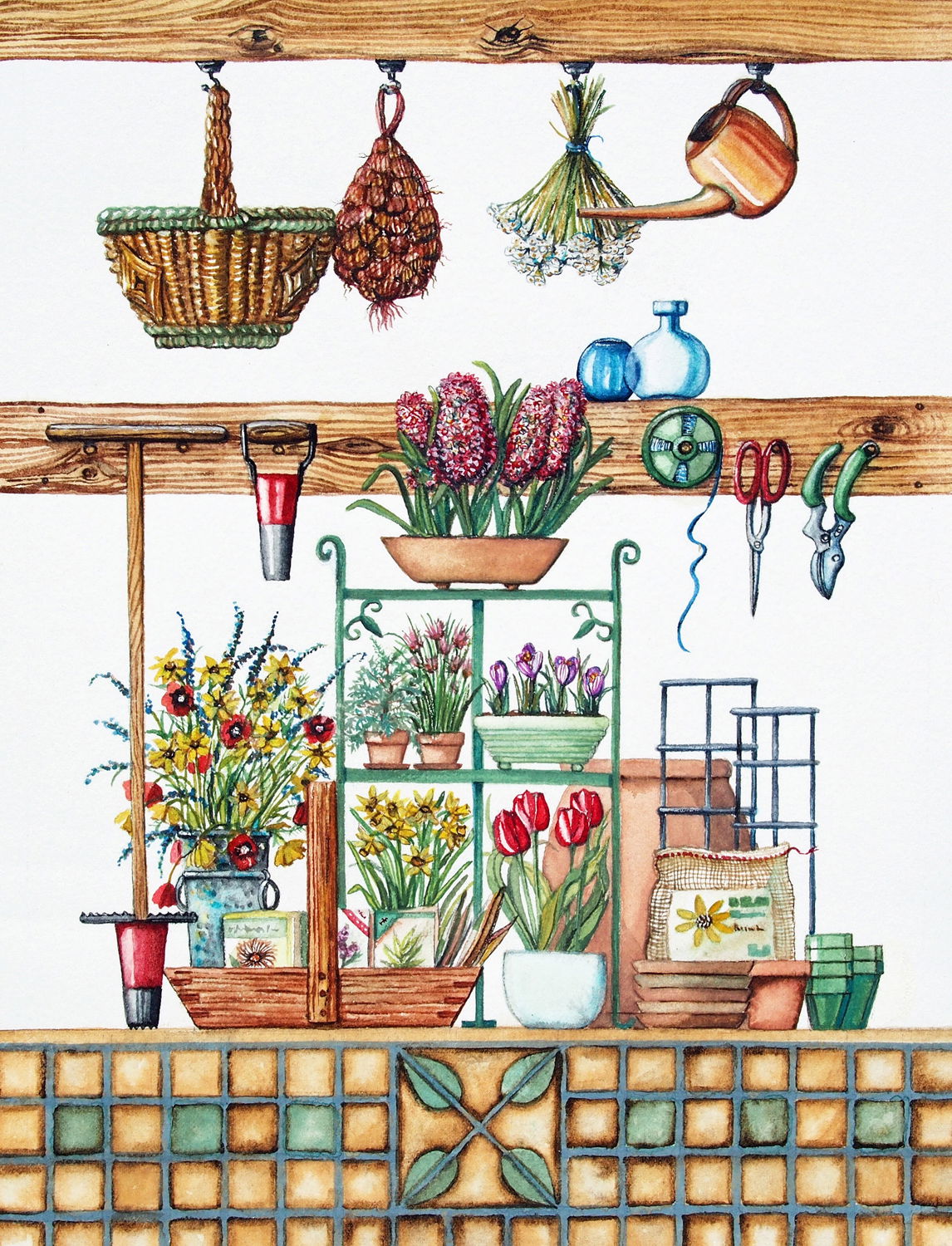 Garden Shed Series with Spring Bulbs