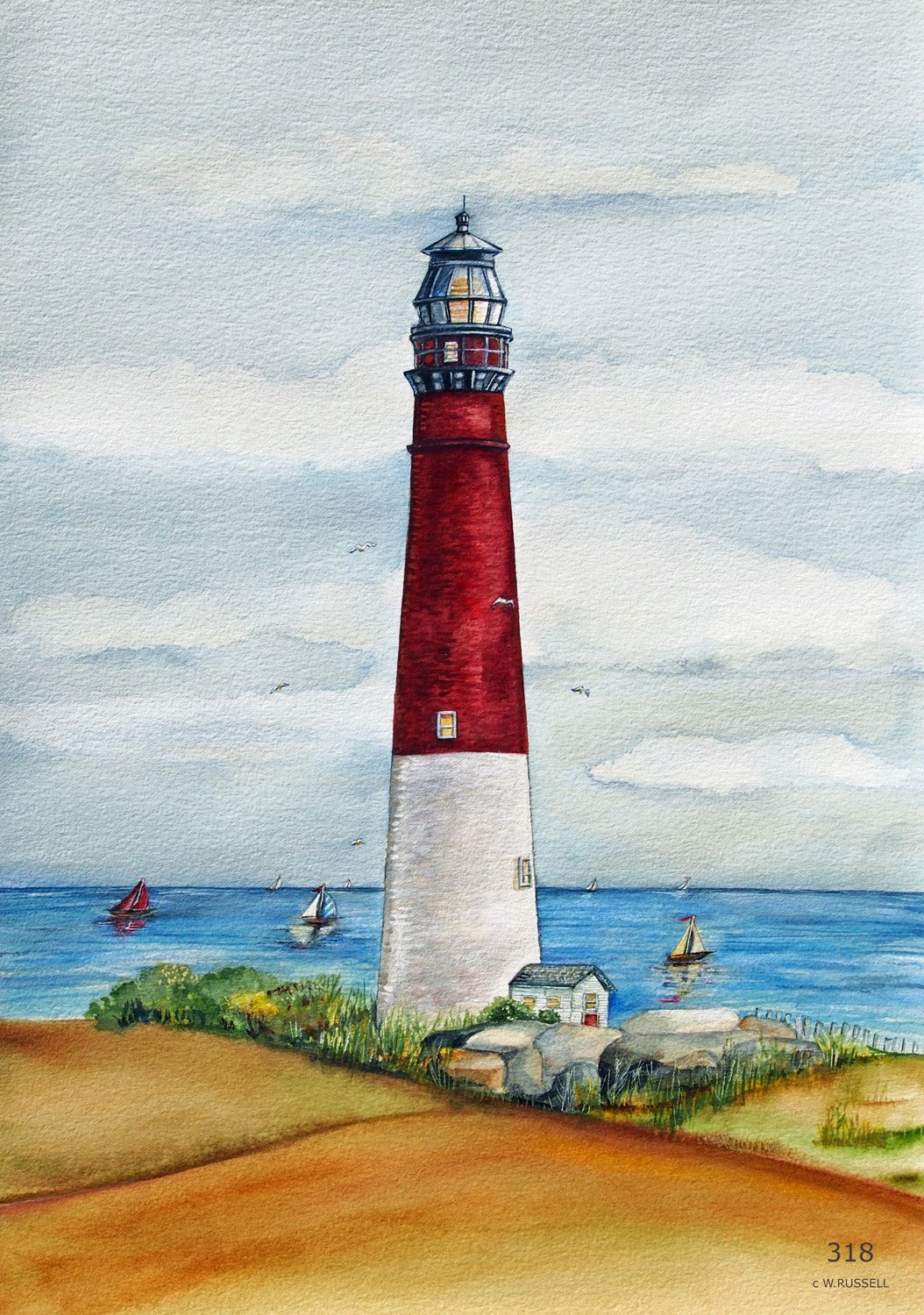 Lighthouse Red and White