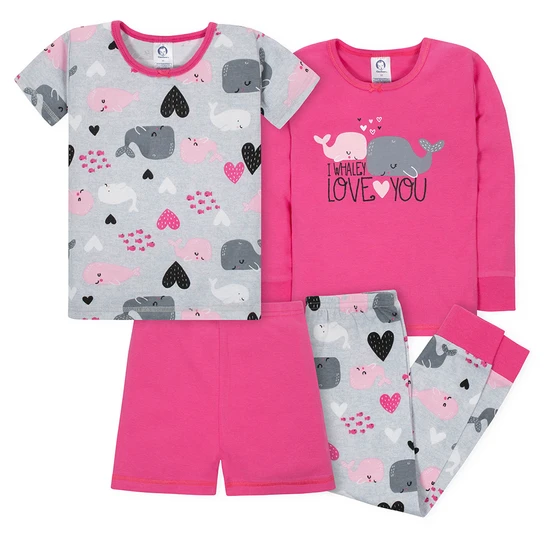 4Piece Girl Whale Pajamas Baby and Beyond