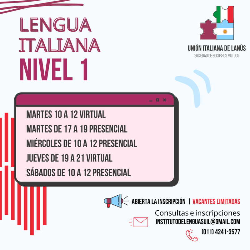 LENGUA ITALIANA | Nivel Inicial