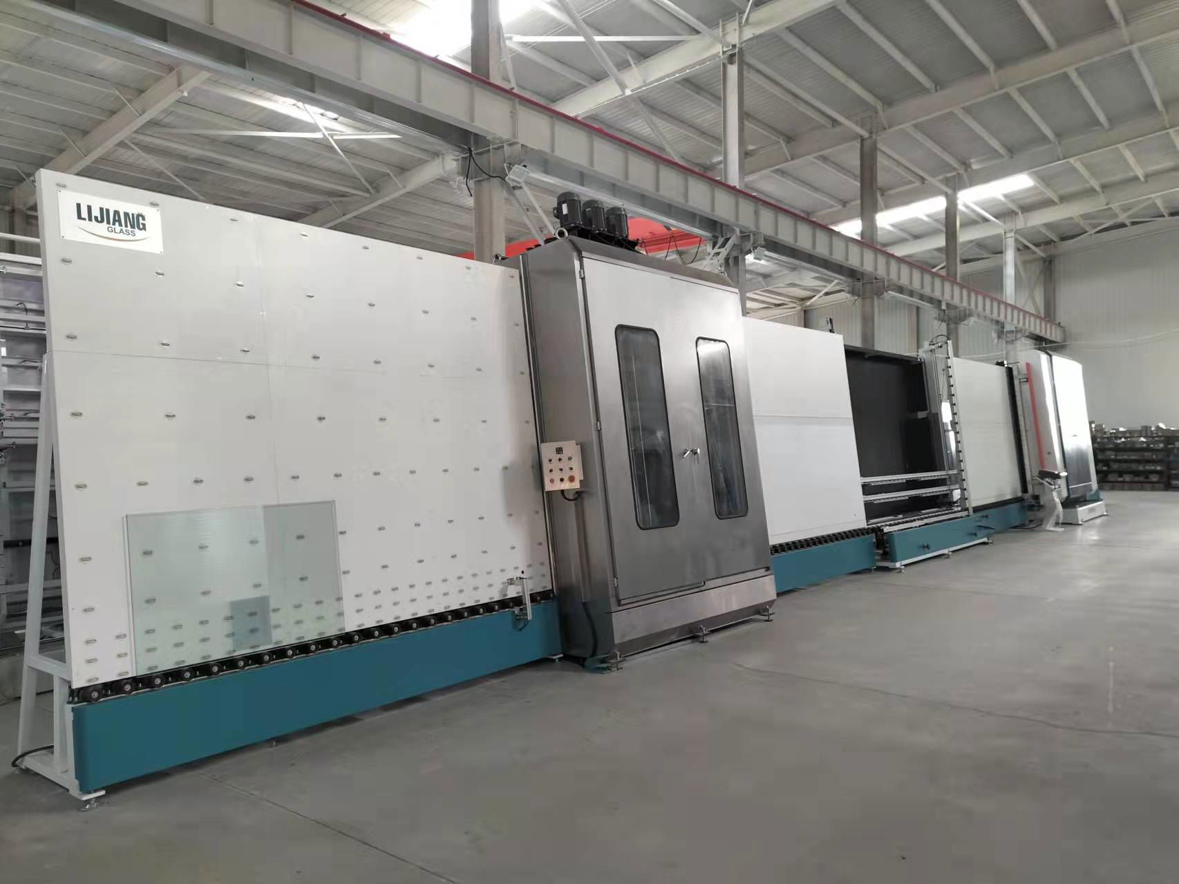 The automatic insulating glass air-floating and plate pressing production line
