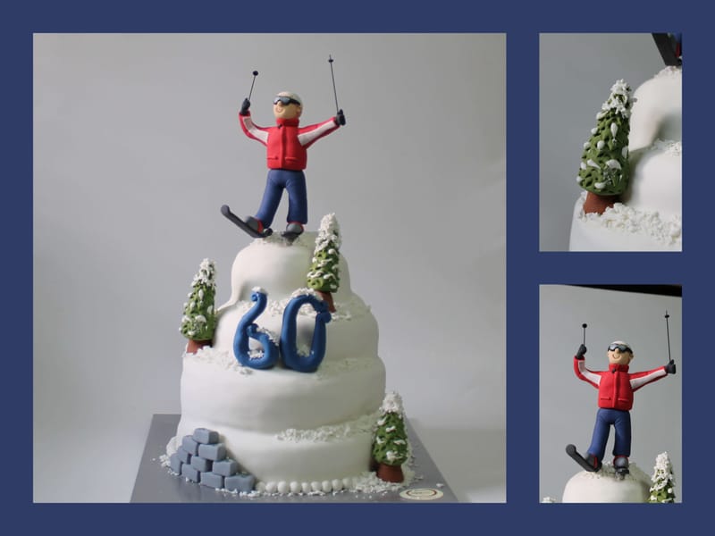 עוגת יום הולדת 60 לבני