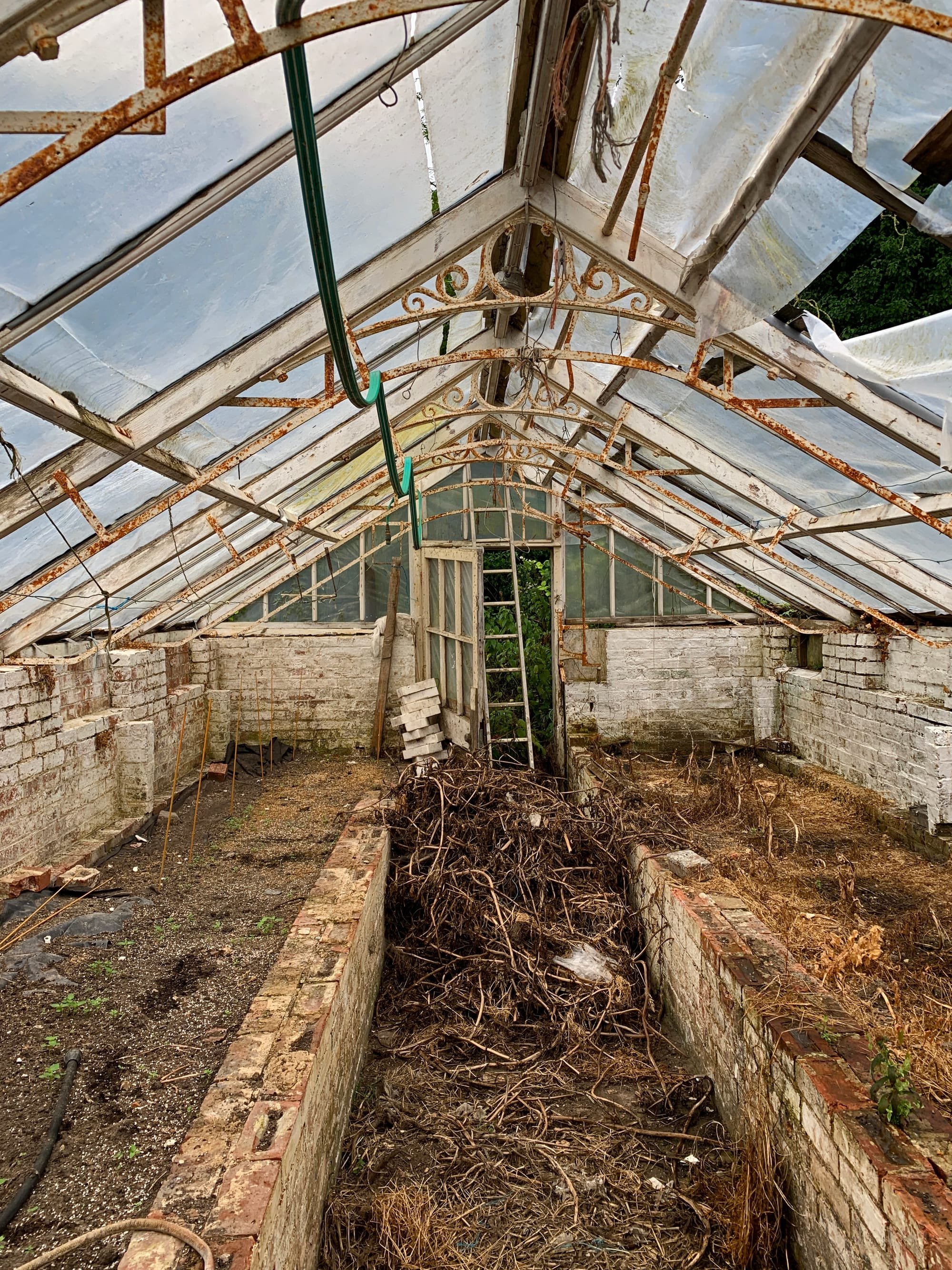 The Derelict Ravilious Greenhouse. Firle, East Sussex