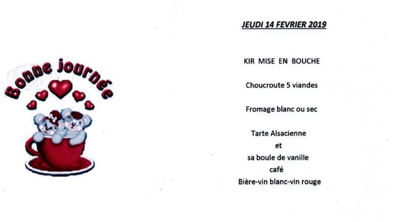 REPAS ST VALENTIN AU CLUB