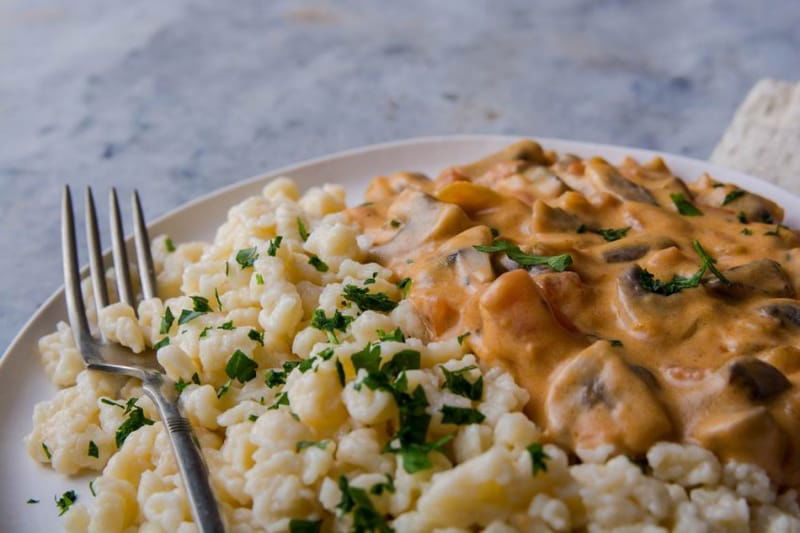 Mushroom Paprikash (Gombapaprikas)