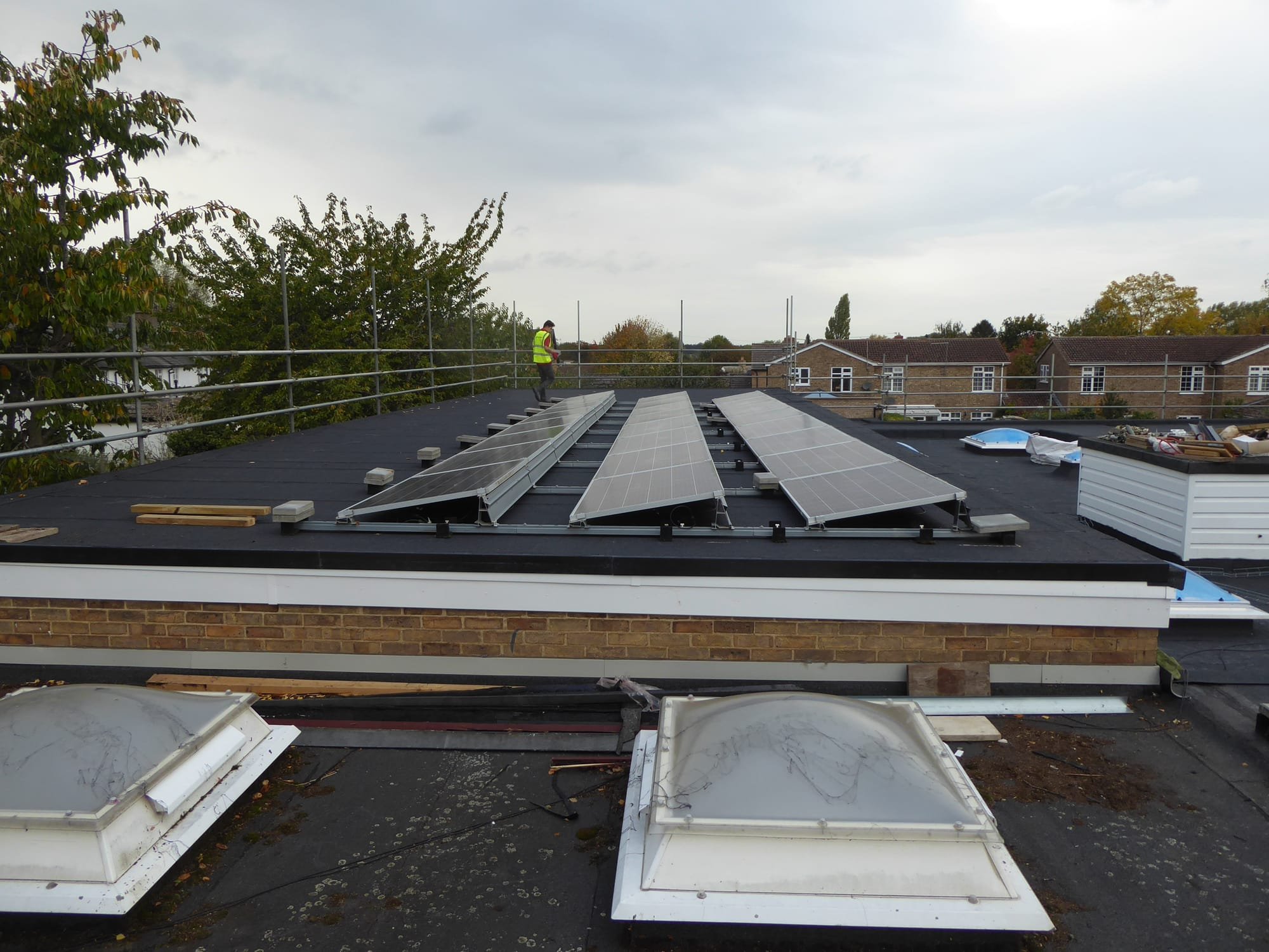 Solar Partner has been instructed to remove and reinstall solar PV system for Cambridge Flat Roofing