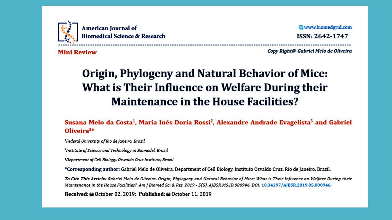 Origin, Phylogeny and Natural Behavior of Mice: What is Their Influence on Welfare During their Maintenance in the House Facilities?