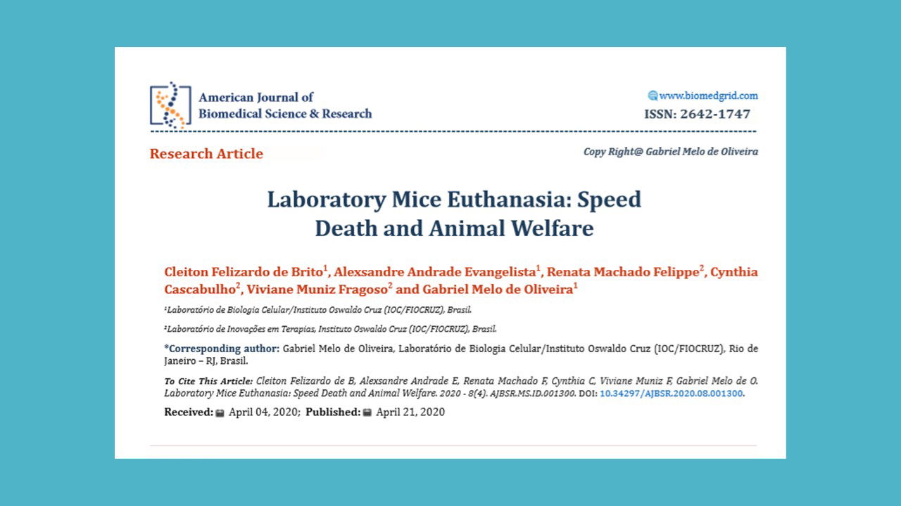 Laboratory Mice Euthanasia: Speed  Death and Animal Welfare