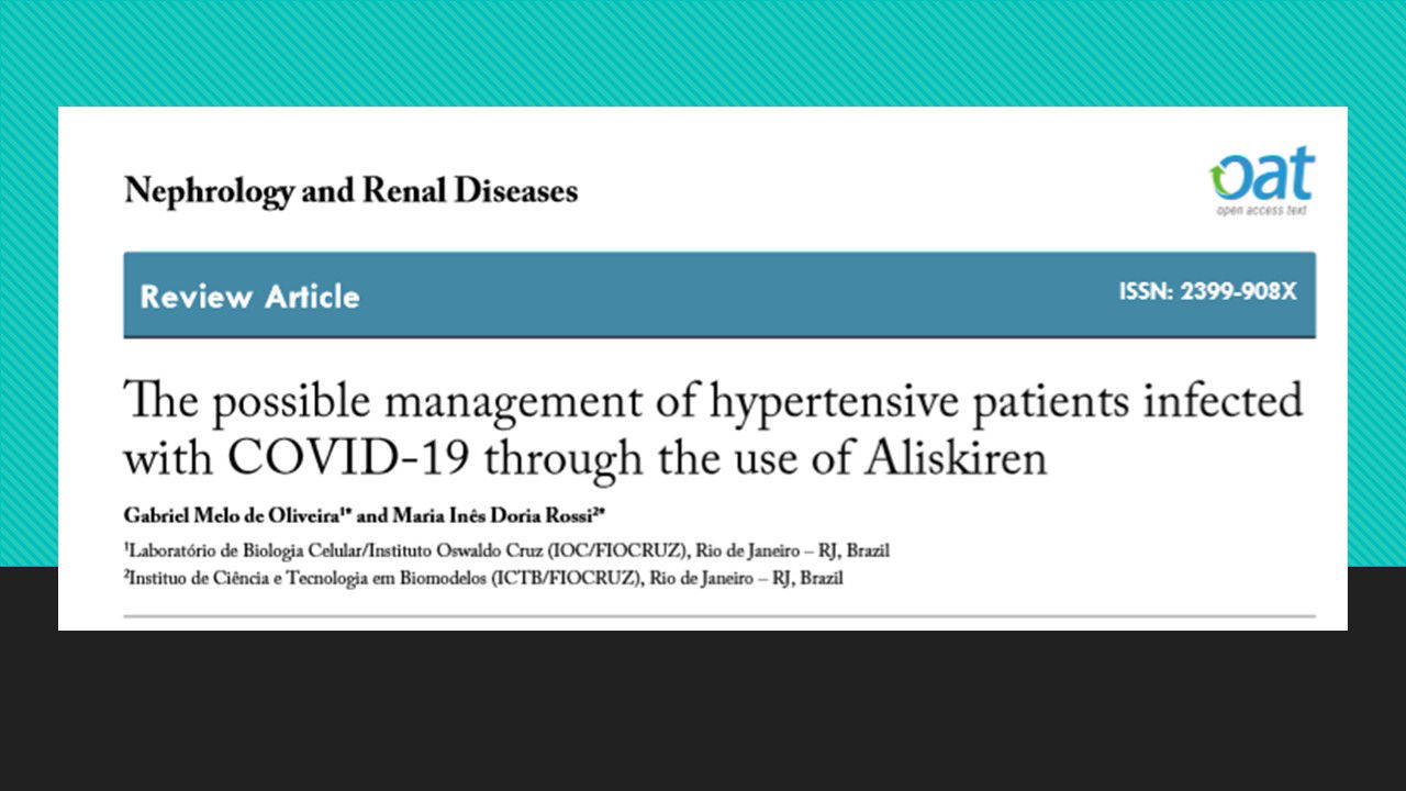 The possible management of hypertensive patients infected with COVID-19 through the use of Aliskiren