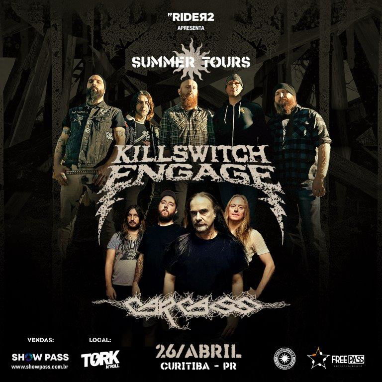 SUMMER TOURS traz Carcass e Killswitch Engage para apresentação única em Curitiba