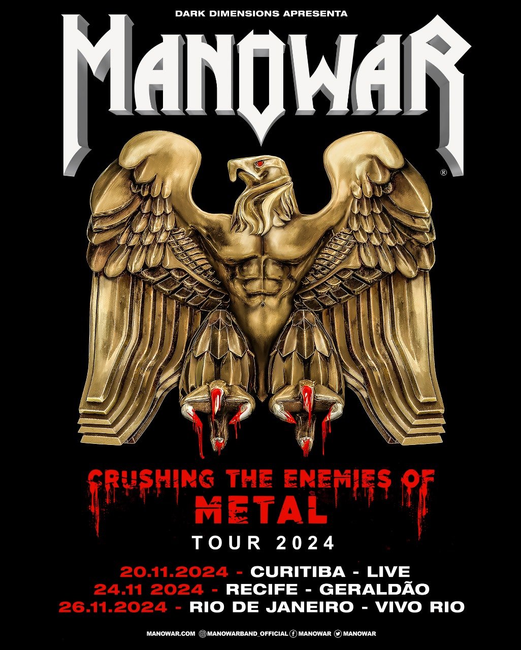Manowar anuncia três shows no Brasil para novembro!