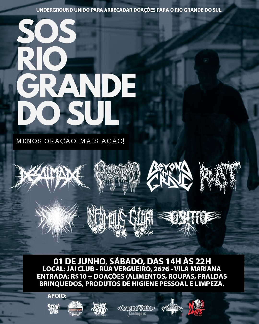Bandas de metal se unem na capital paulista em prol do RS neste sábado