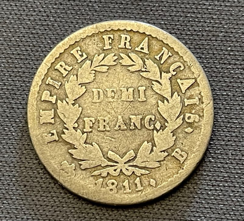 Demi Franc Napoleon 1808 B (Rouen) - Numismar.com