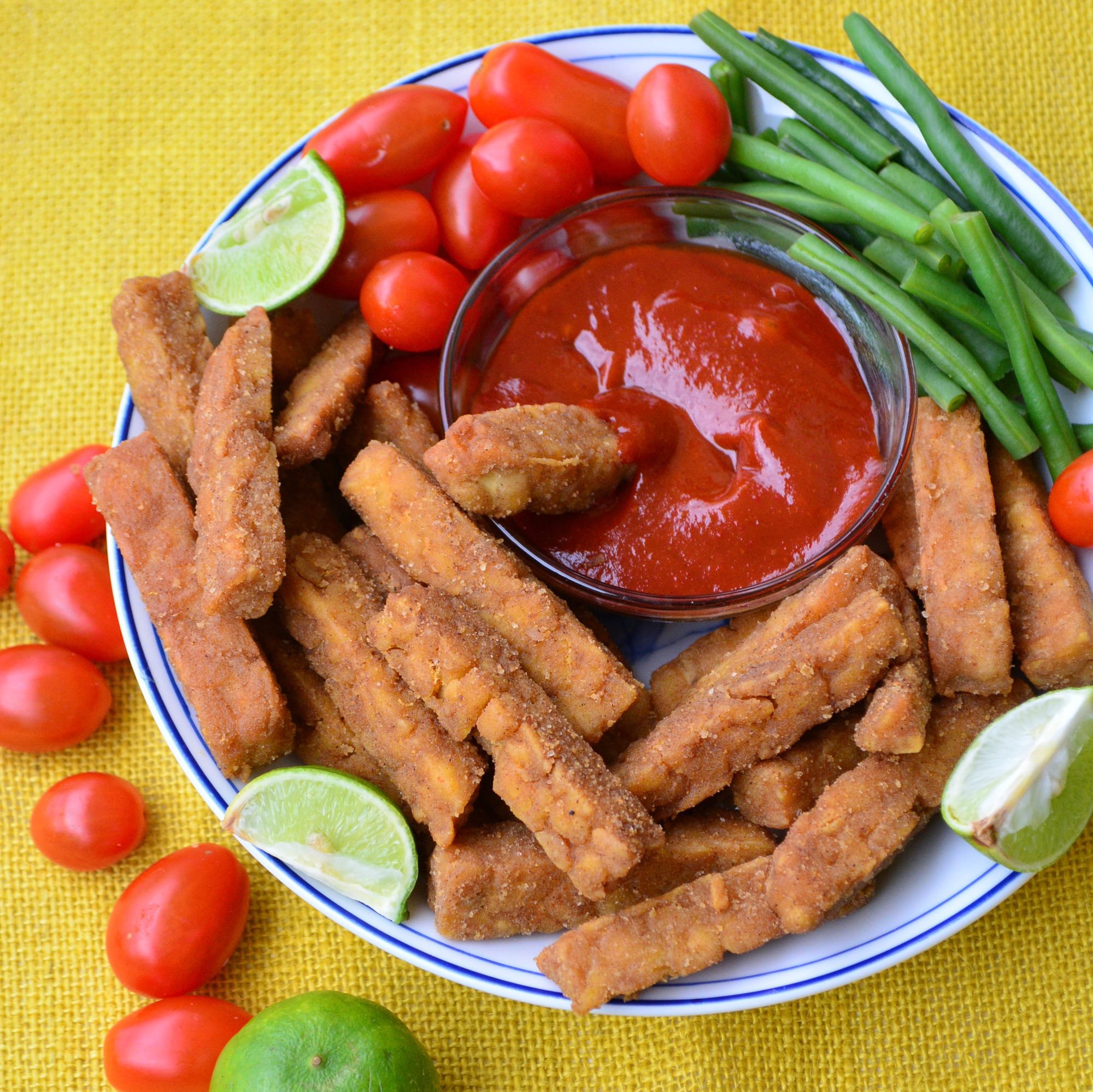 Healthy Chips Masala (Vegan Fish Fingers)