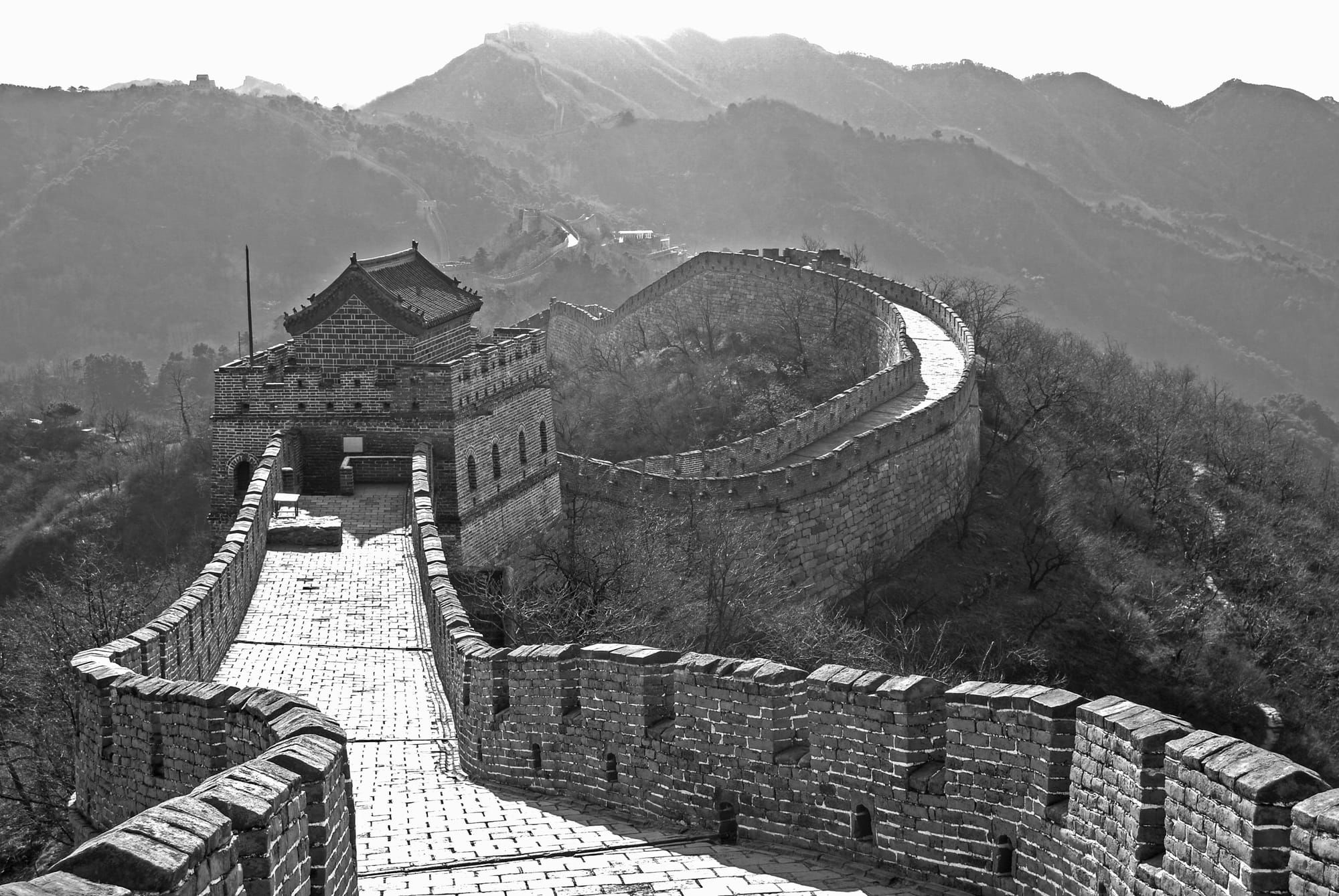 Kinesiska muren en klar vinterdag.