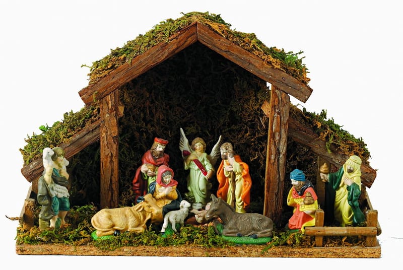 Nativity Set and Crib