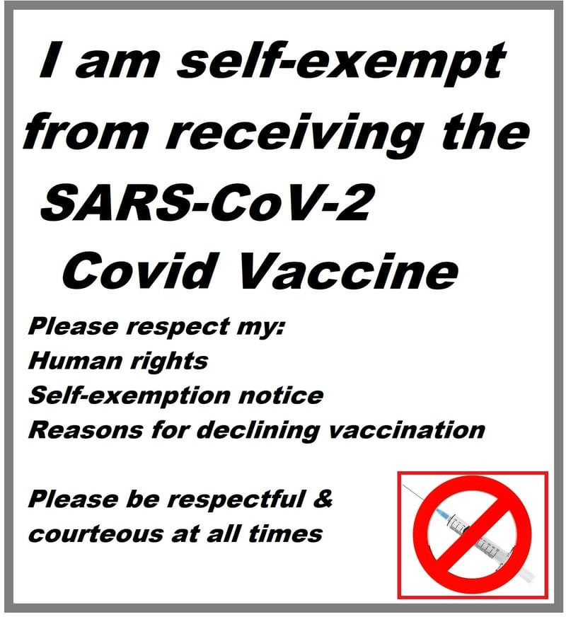 EXEMPTION CARD TO COVID VACCINATION
