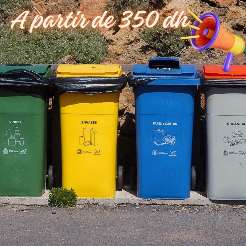 Poubelle de compost extérieur DNYKER, 80 gallons, Maroc