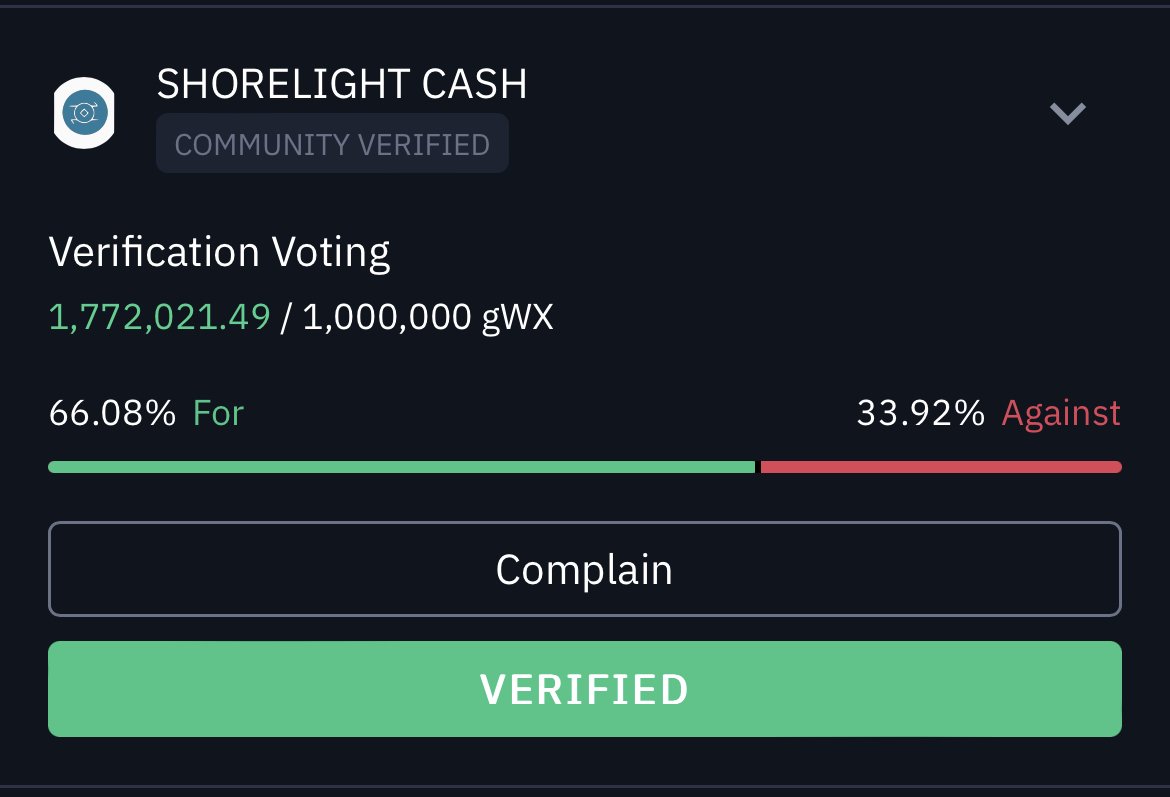 $SHORELIGHT CASH is verified!