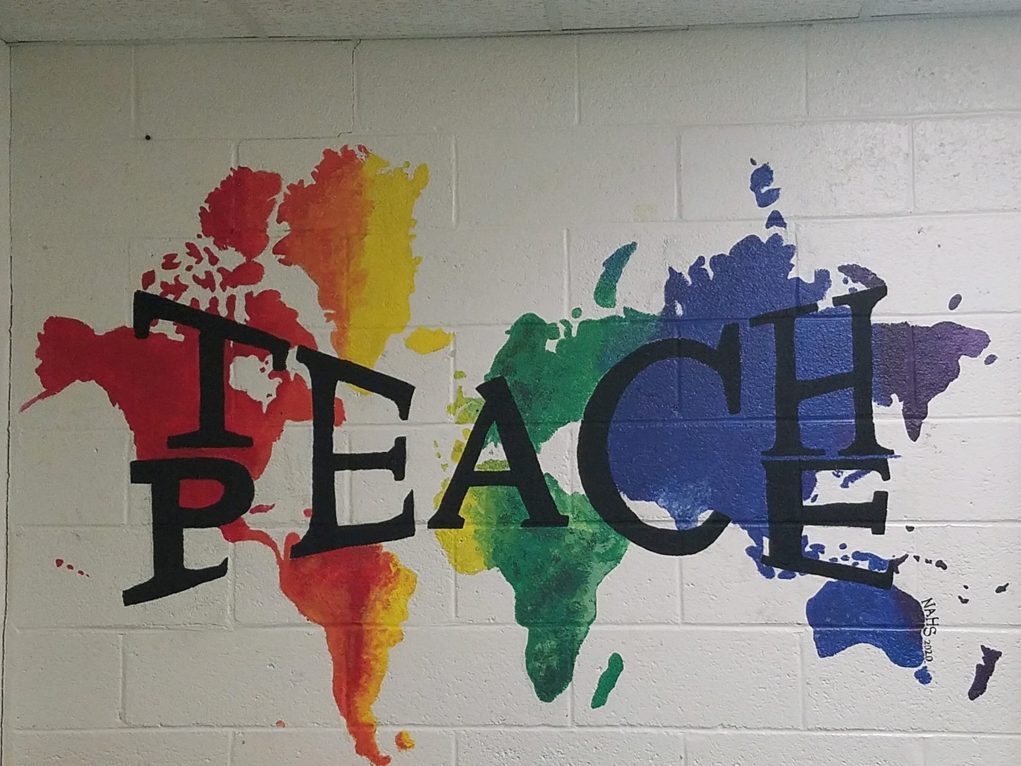Picture of a Mural painted on the wall of Charles Bauer's classroom