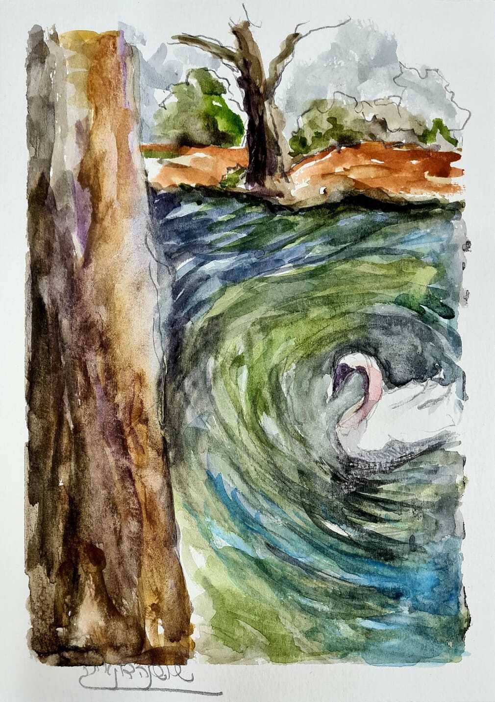 ציור מס. 70 - "הברבור באגם"