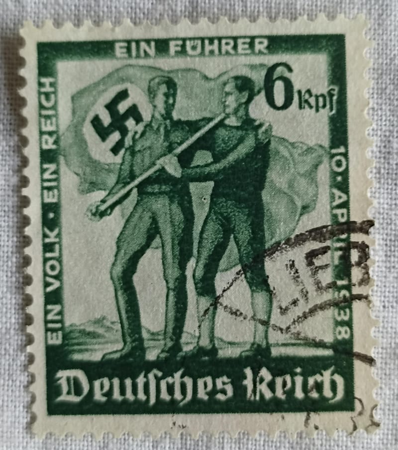 Sello Deutsches Reich 1938 III Reich Hitler Nazi Alemania WWII ATTICAE