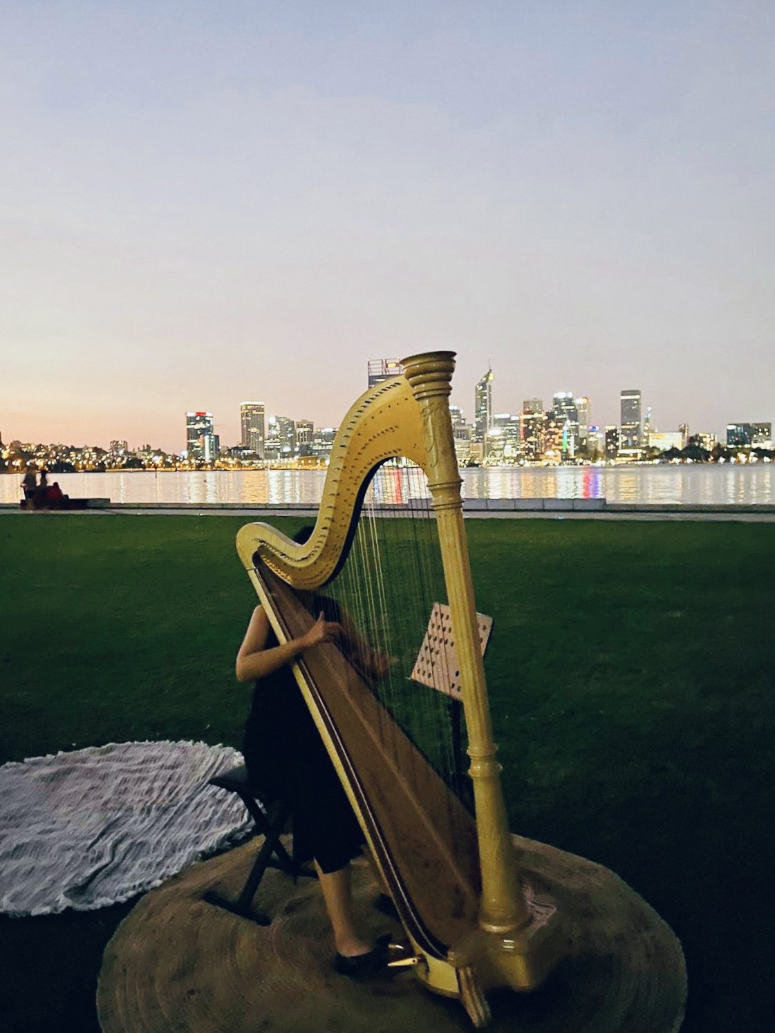 Harp playing at South Perth Foreshore