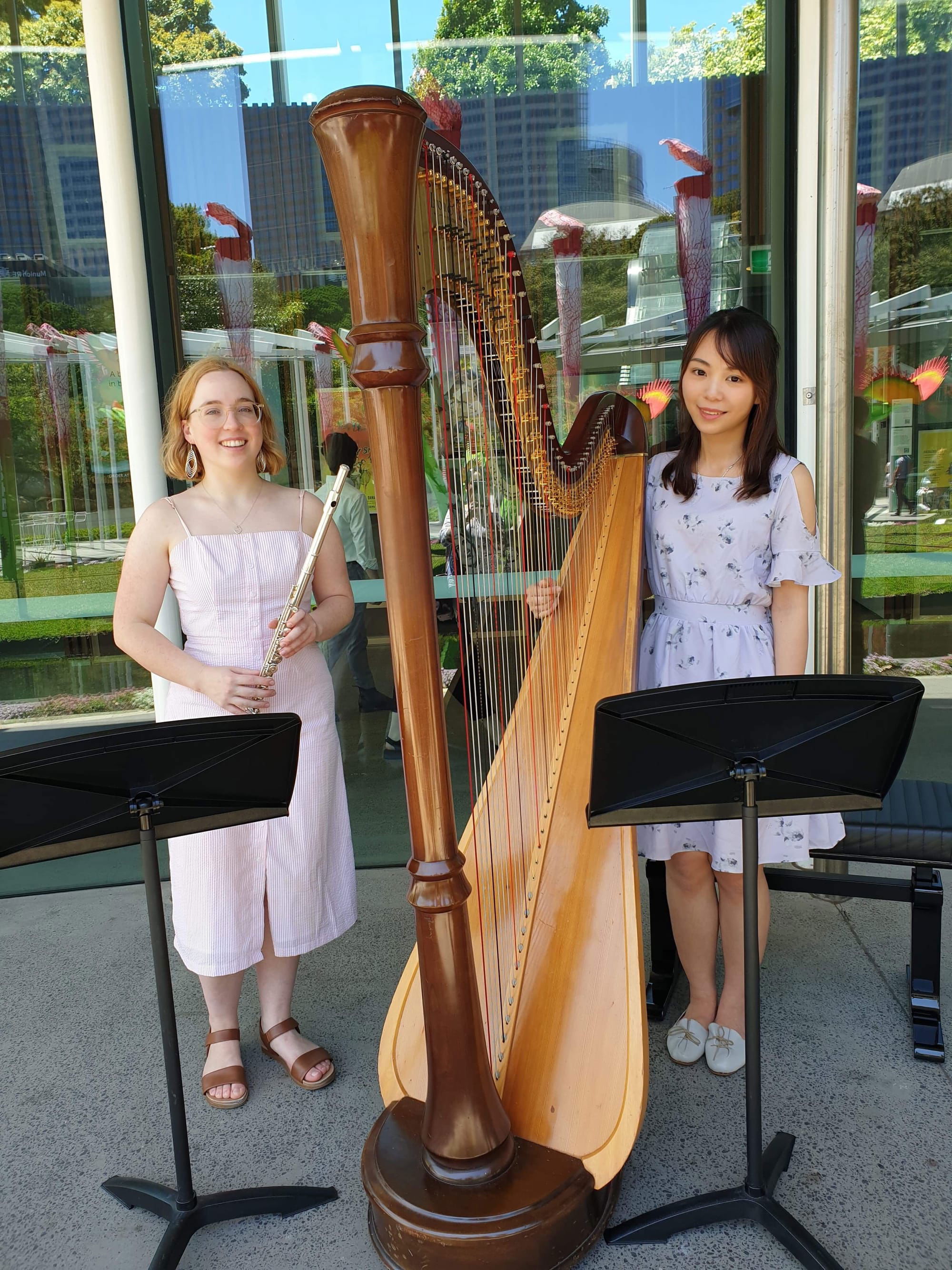 Harp & Flute duet performance at Sydney Botanic Garden