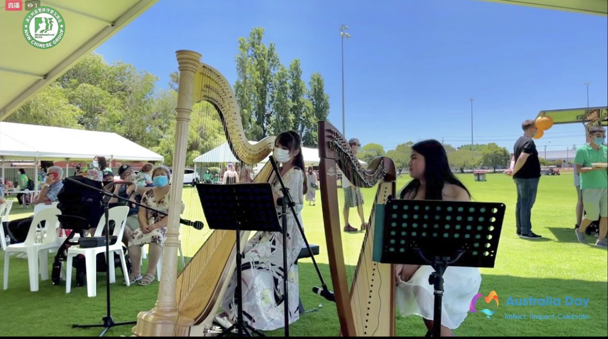 Harp Performance at Australia harmony Day
