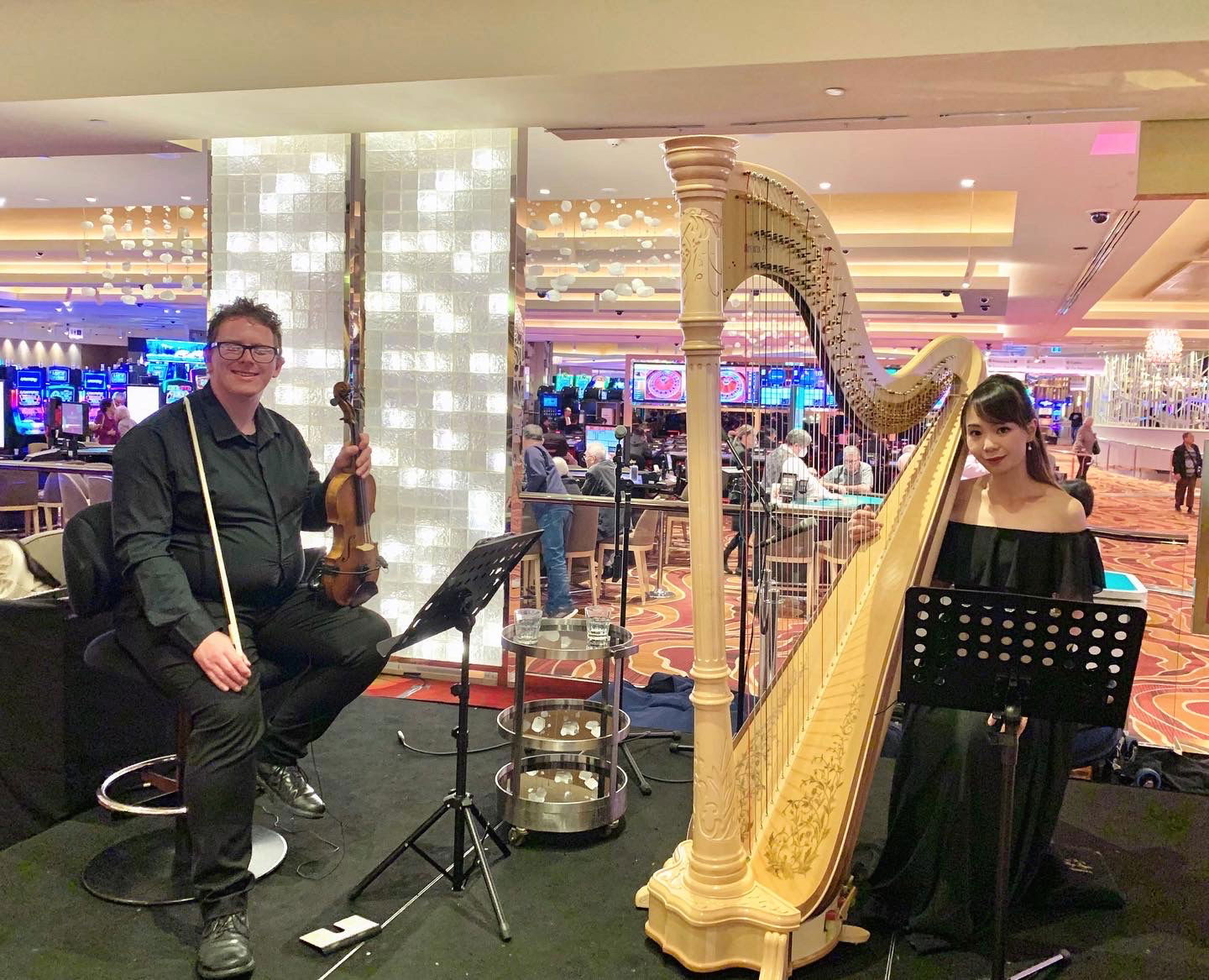 Harp & Violin Duet at Crown Casino Oct 2022