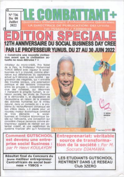 12e ANIVERSSAIRE DU SOCIAL BUSINESS DAY CREE PAR LE Pr YUNUS, Du 27 au 30 JUIN 2022