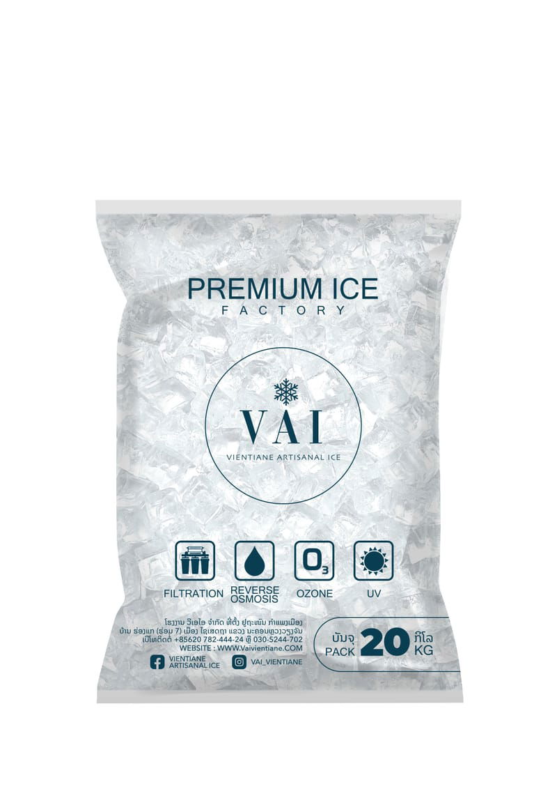 CUBE ICE 20 KG / ນ້ຳກ້ອນຫຼ່ຽມ 20 ກິໂລ