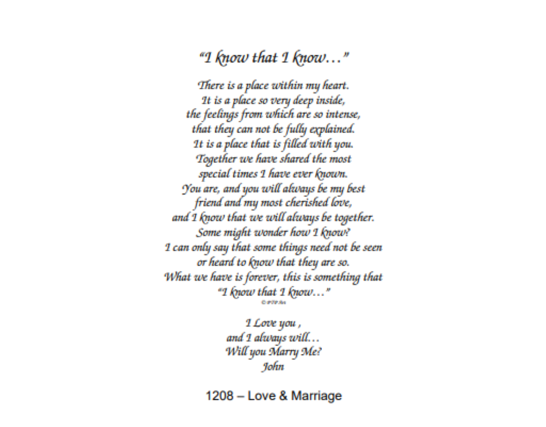1208 Love and Marriage