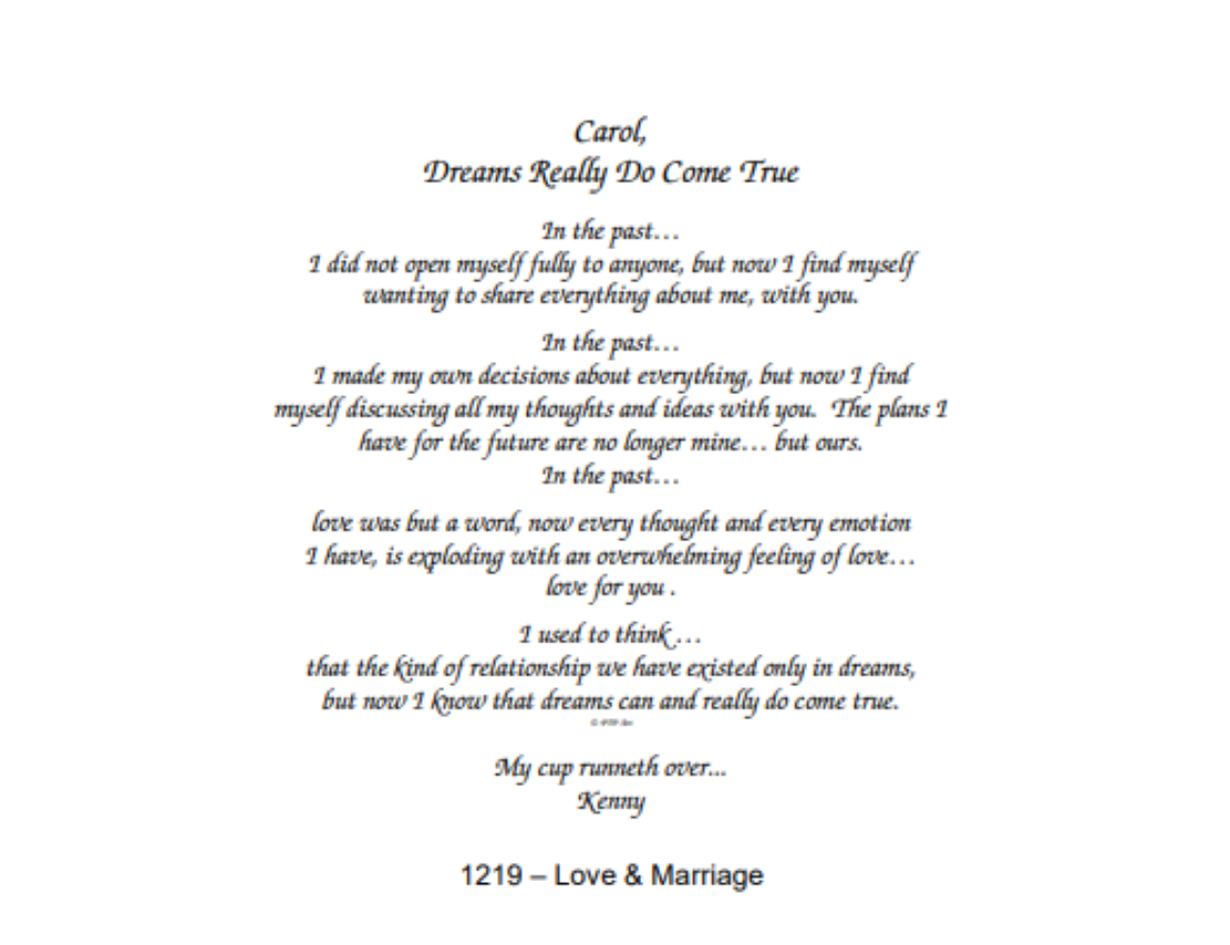 1219 Love and Marriage