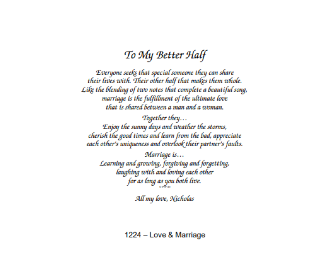 1224 Love and Marriage