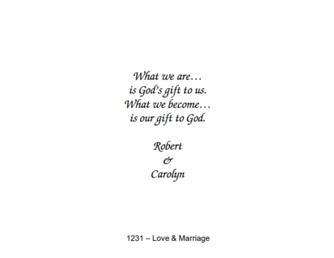 1231 Love and Marriage