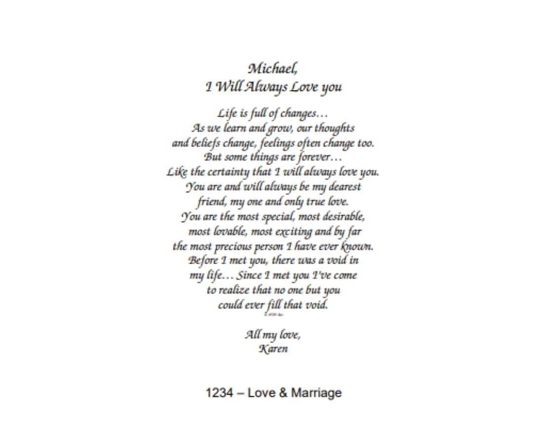 1234 Love and Marriage