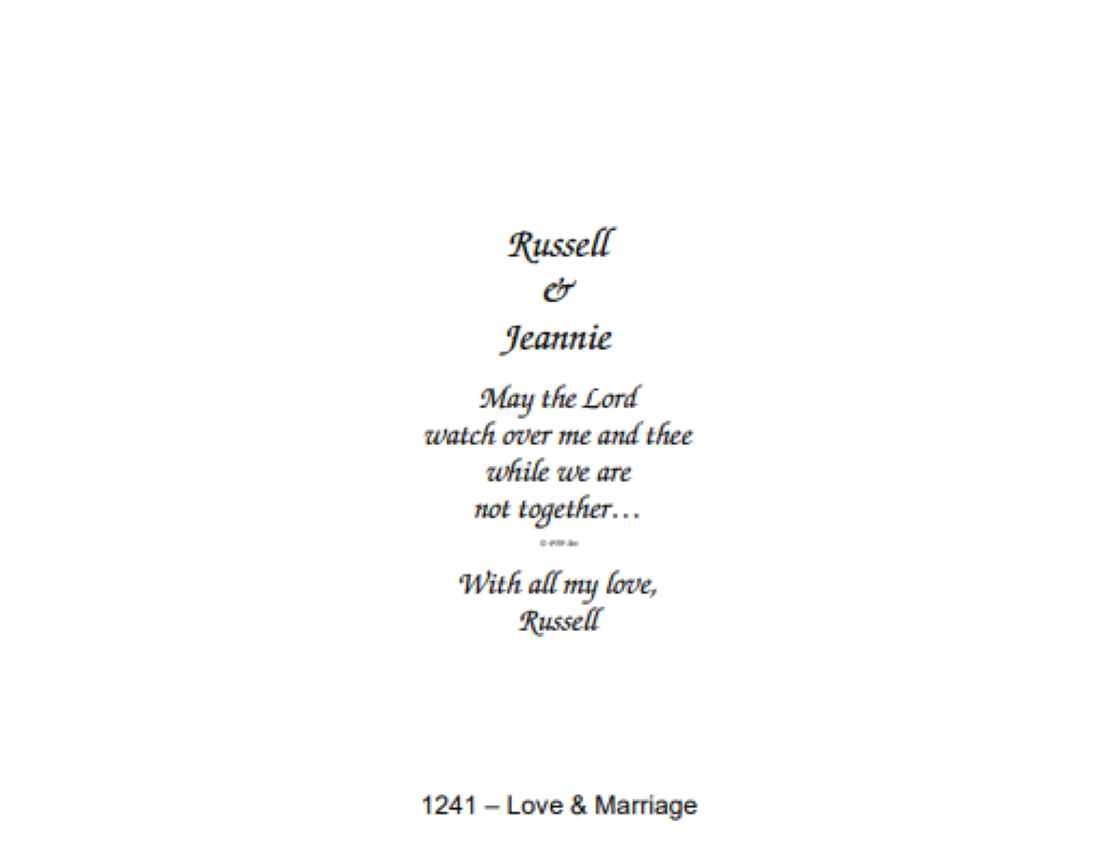 1241 Love and Marriage