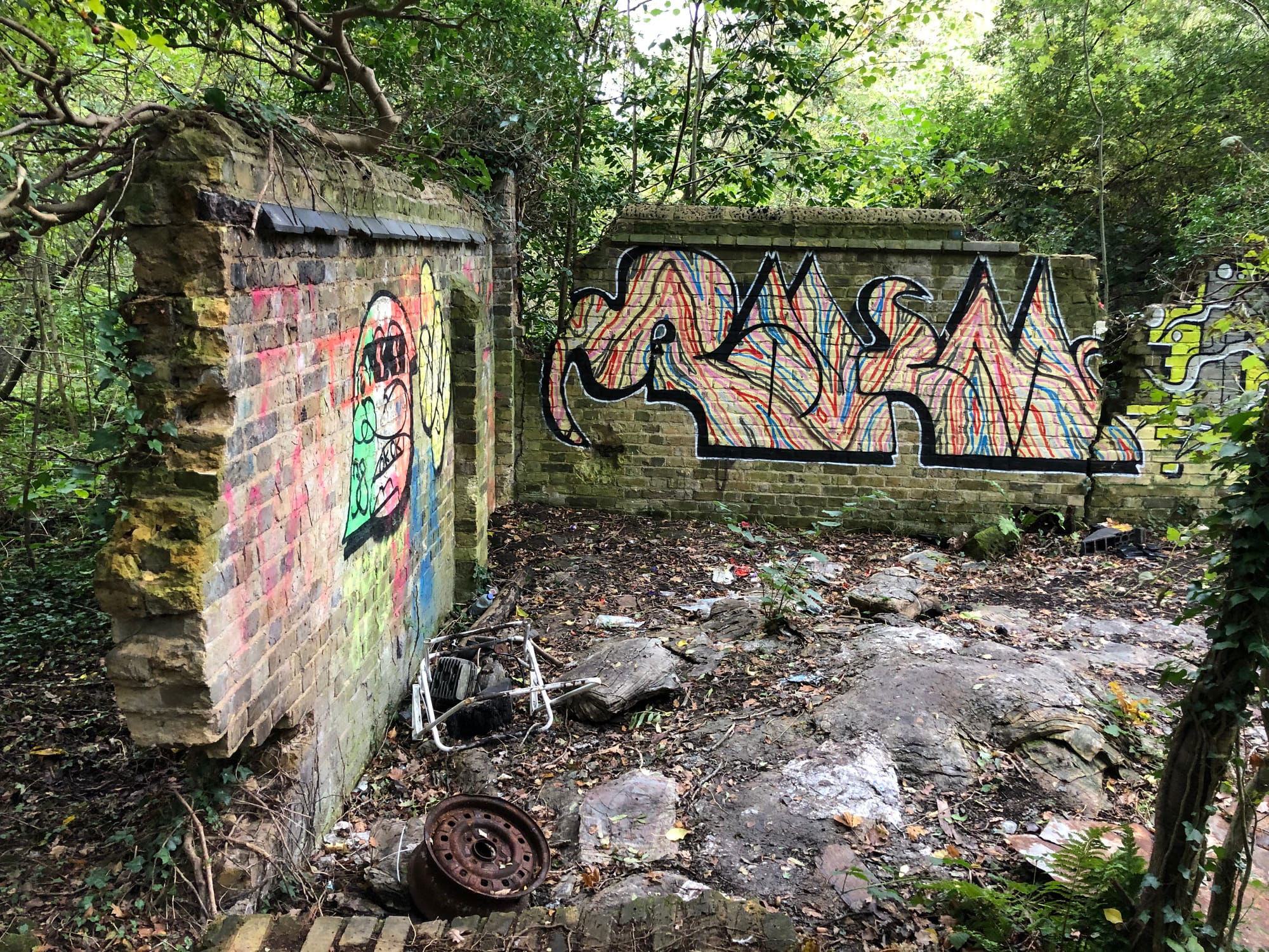 Remnants of the boundary wall of the now demolished early 20th Century Fever hospital